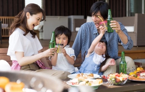 何でも置けちゃうバルコニーテラス